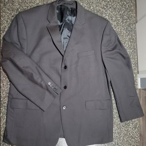 Beautiful DKNY Donna Karan Suit Pants Jacket 48R 38X32 Gray Black ~ WORN ONCE